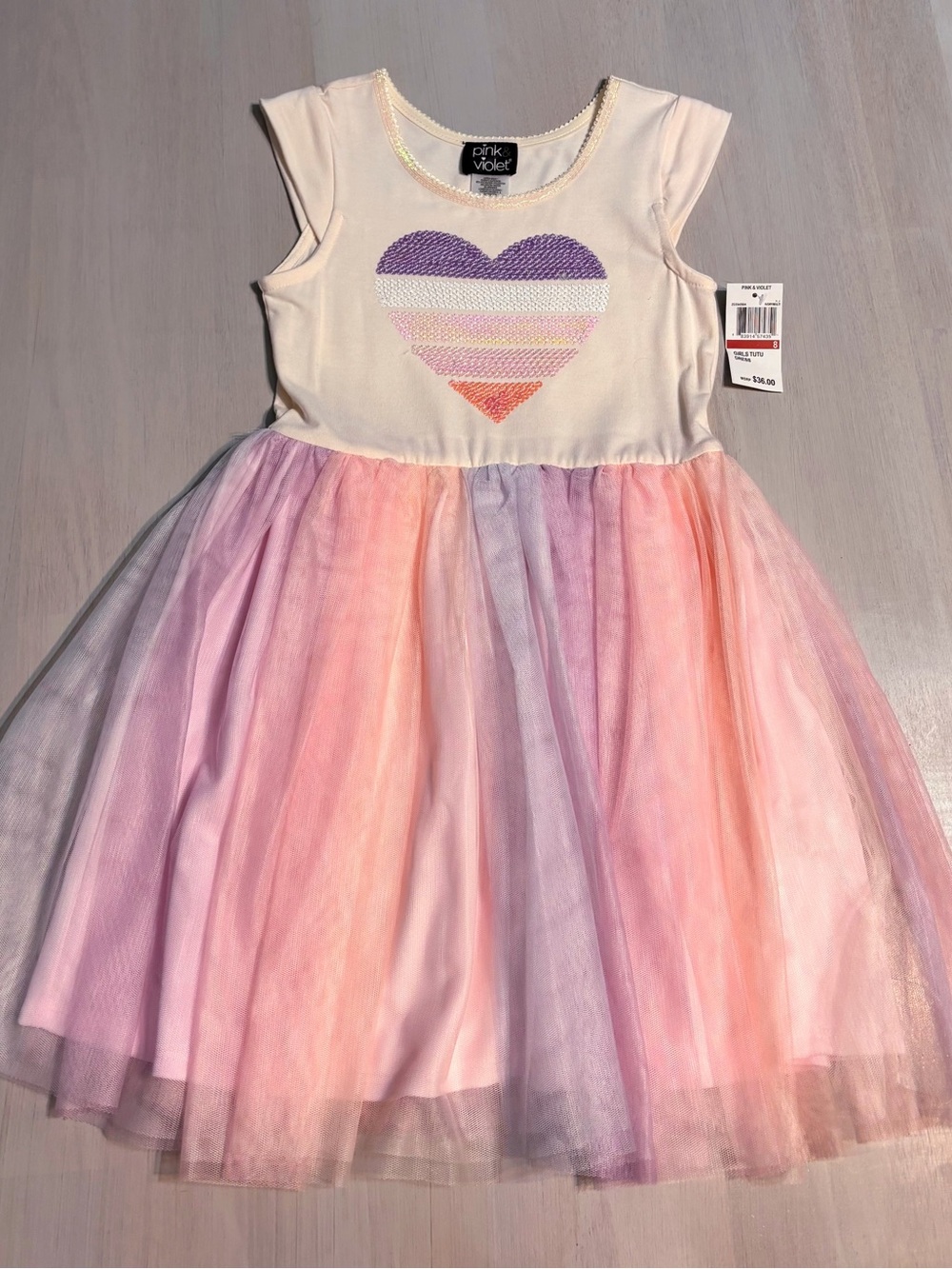 Kids Girls Pink Violet Size 8 Tutu Dress NEW
